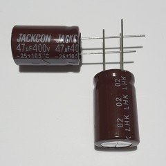 47uF 400V Elektrolitik Kondansatör 16*21 , Dökme , 105C ( 2 ADETLİK PAKET )
