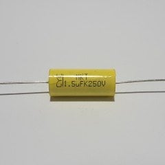 1.5UF 250V Axial Polyester Kondansatör - Silindir Şeklinde ( 2 ADETLİK PAKET )