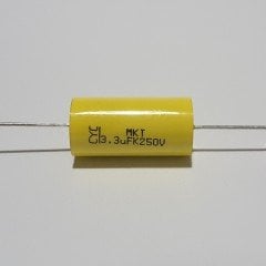 3.3UF 250V Axial Polyester Kondansatör - Silindir Şeklinde ( 2 ADETLİK PAKET )