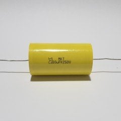 33UF 250V Axial Polyester Kondansatör - Silindir Şeklinde