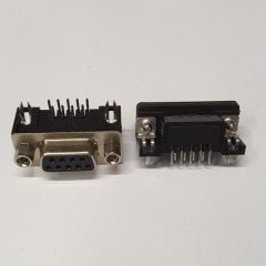 D-SUB KONNEKTÖR , 9'LU 90° DİŞİ - PCB TİPİ (Kart Tipi) - ( 5 ADETLİK PAKET )