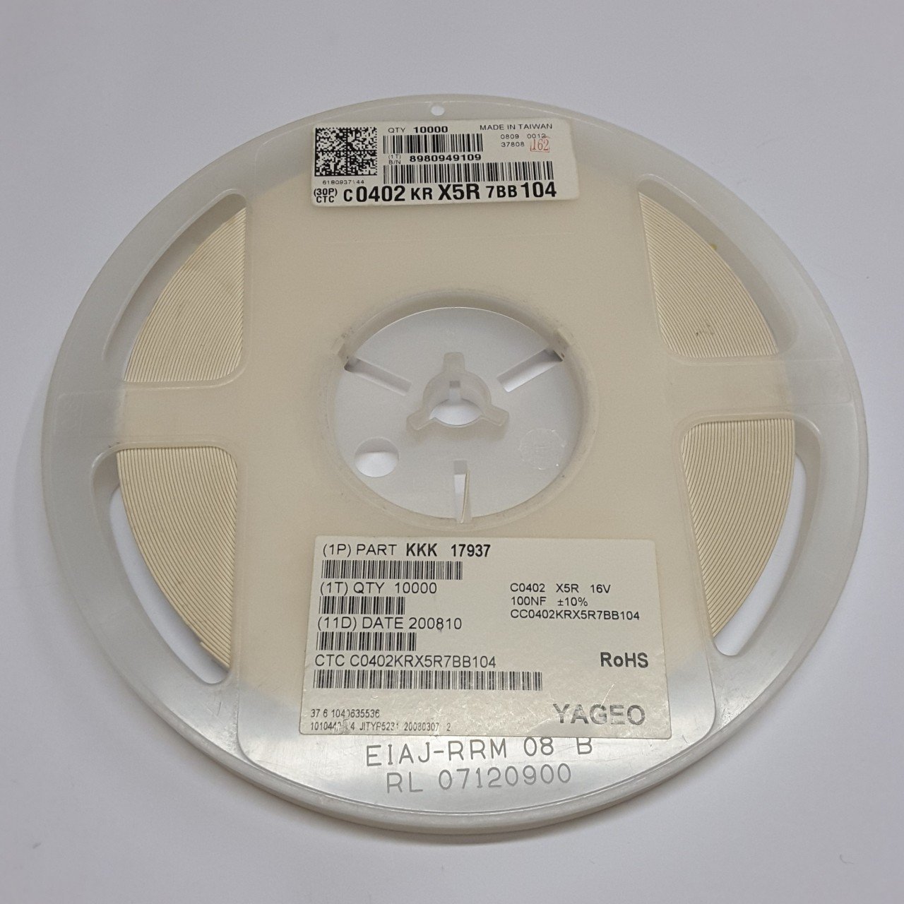 100NF 402 KILIF 50V %10 X7R SMD SERAMİK KONDANSATÖR ( 10.000 ADETLİK RULO )