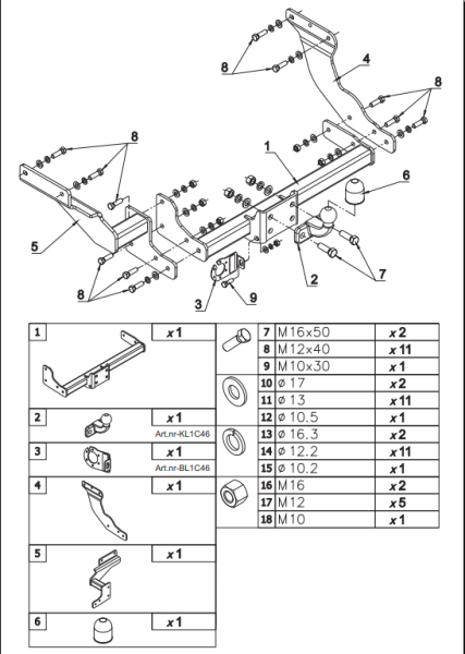 Ford Transit Connect Çeki Demiri 2002-2013