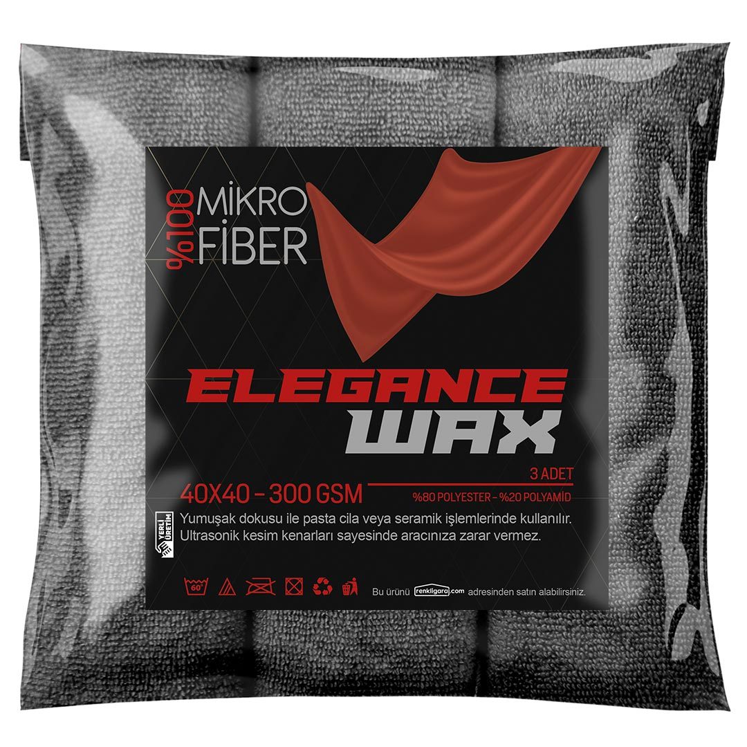 ELEGANCE WAX 3'LÜ MİKROFİBER CİLA BEZİ