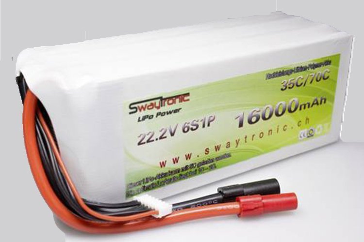 Swaytronic Drone Batterie LiPo 6S 22.2V 16000mAh 35C/70C