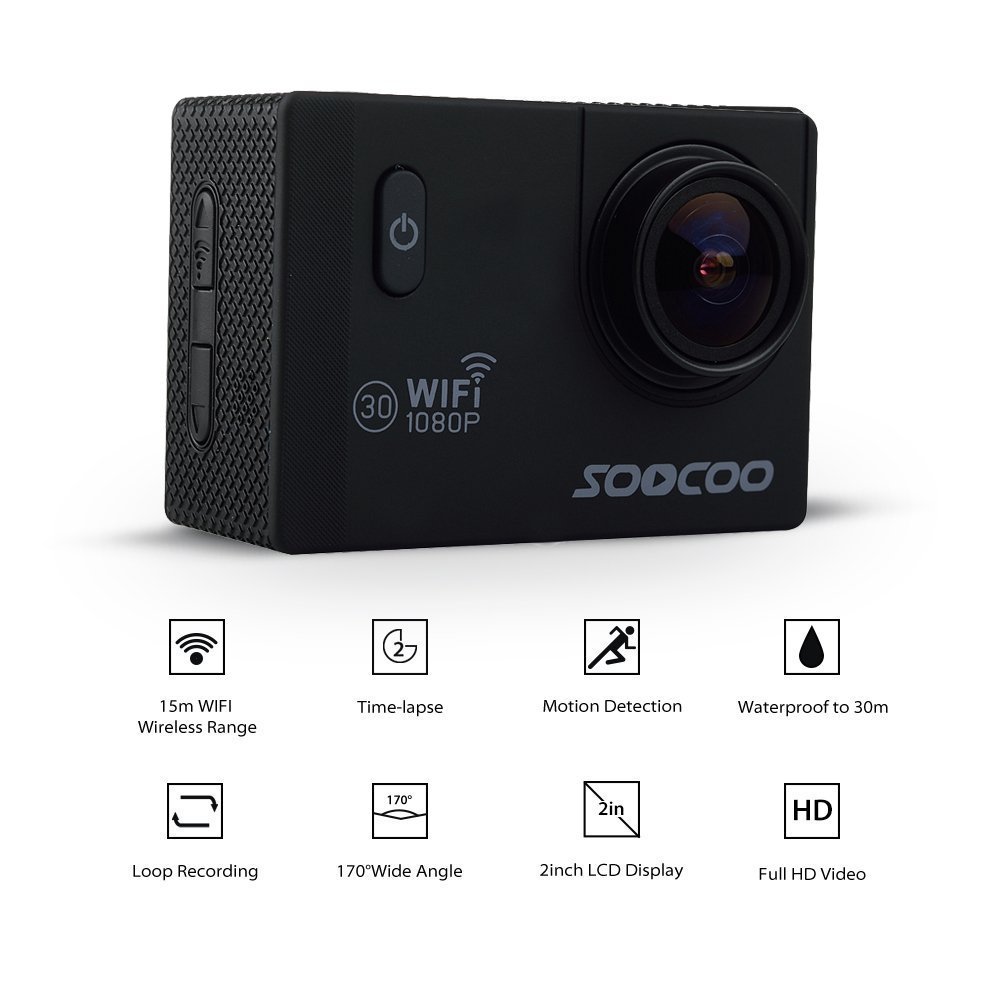 Caméra vidéo d'action Wi-Fi SOOCOO C10S 1080P
