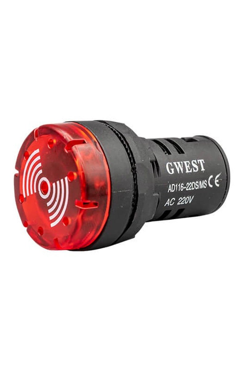 Gwest 22DS-MS 220V 22mm Sesli Led Flaşör İkazlı Buzzer