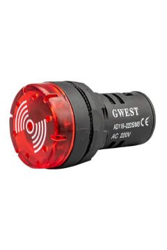 Gwest 22DS-MS 220V 22mm Sesli Led Flaşör İkazlı Buzzer