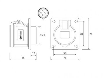 Düz Makine Prizi 4X23 Bemis BC1-3504-2413