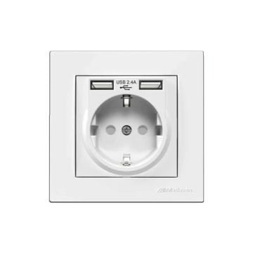 Rita İkili Usb Topraklı Priz Beyaz  Mutlusan 2220 619 0201