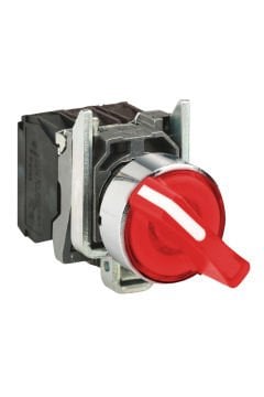 Schneider XB4-BK134M5 Işıklı Kırmızı Mandal Buton