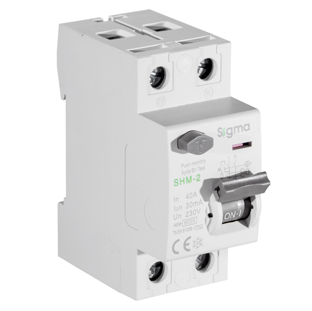 Kaçak Akım Rölesi 2X25A 30mA 6kA Sigma SHM2025030