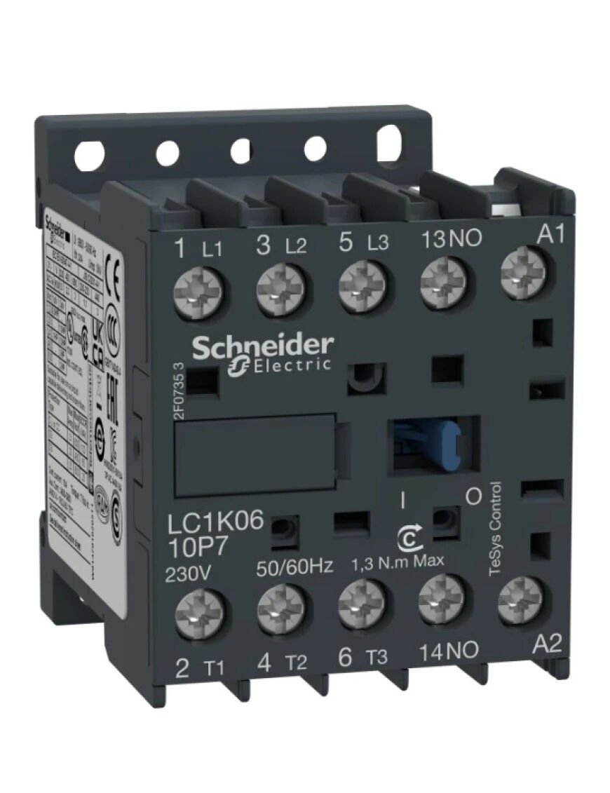 Kontaktörtör  24VAC 2.2kW 1NA Schneider LC1K0610B7