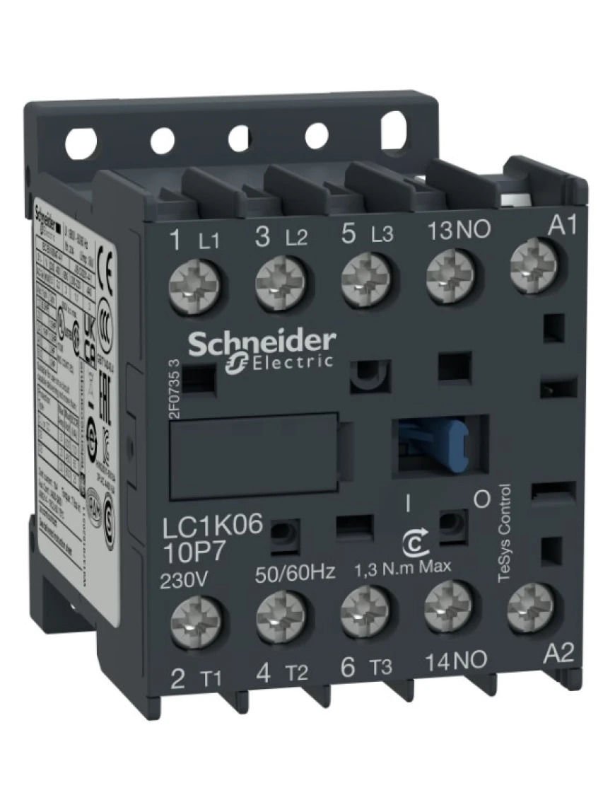Schneider LC1-K1210B7 12A 24VAC 5.5kW 1NA Kontaktör