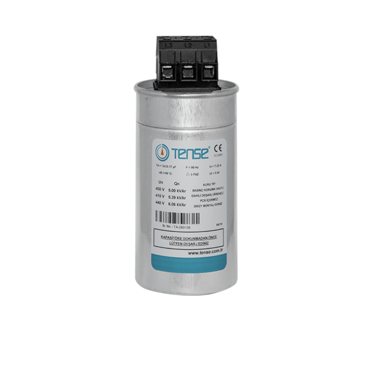 Tense Kondansatör Tense  1,5 Kvar 400V