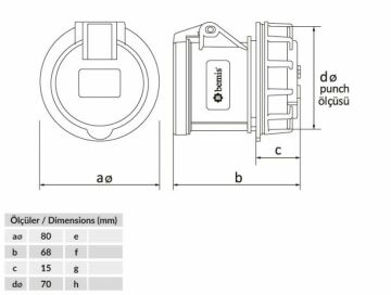 Somunlu Priz 5X16 Bemis BC1-1505-2440