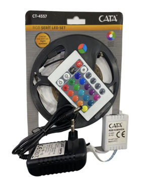Rgb Şerit Led Seti Rgb+Trafo+Kumanda) (5mt Cata CT 4557