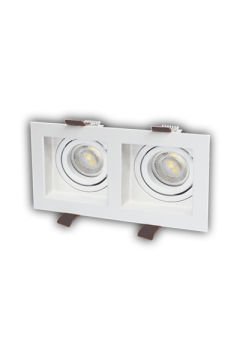 Pars Kare Dekoratif İkili Spot Beyaz  Cata CT-5237