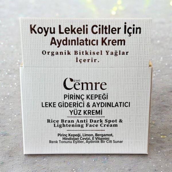 Pirinç Kepeği Leke Giderici & Aydınlatıcı Yüz Kremi Kremi 50 ML