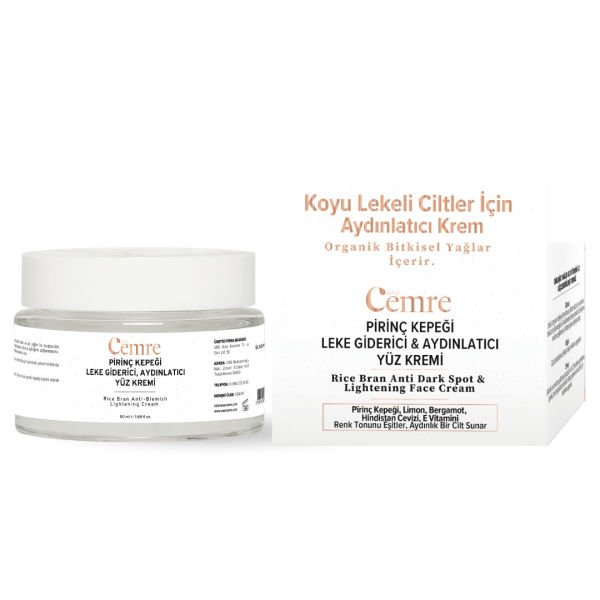 TOPTAN Pirinç Kepeği Leke Giderici & Aydınlatıcı Yüz Kremi Kremi 50 ML