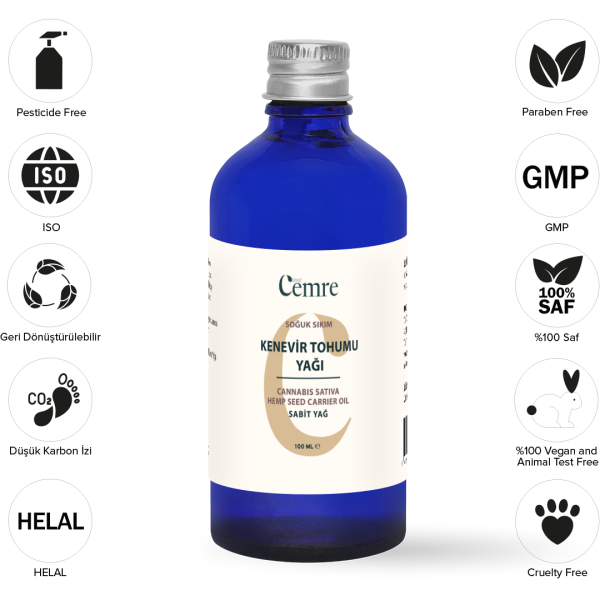 TOPTAN 6 lı Kenevir Tohumu Yağı 100 Ml - İTHAL