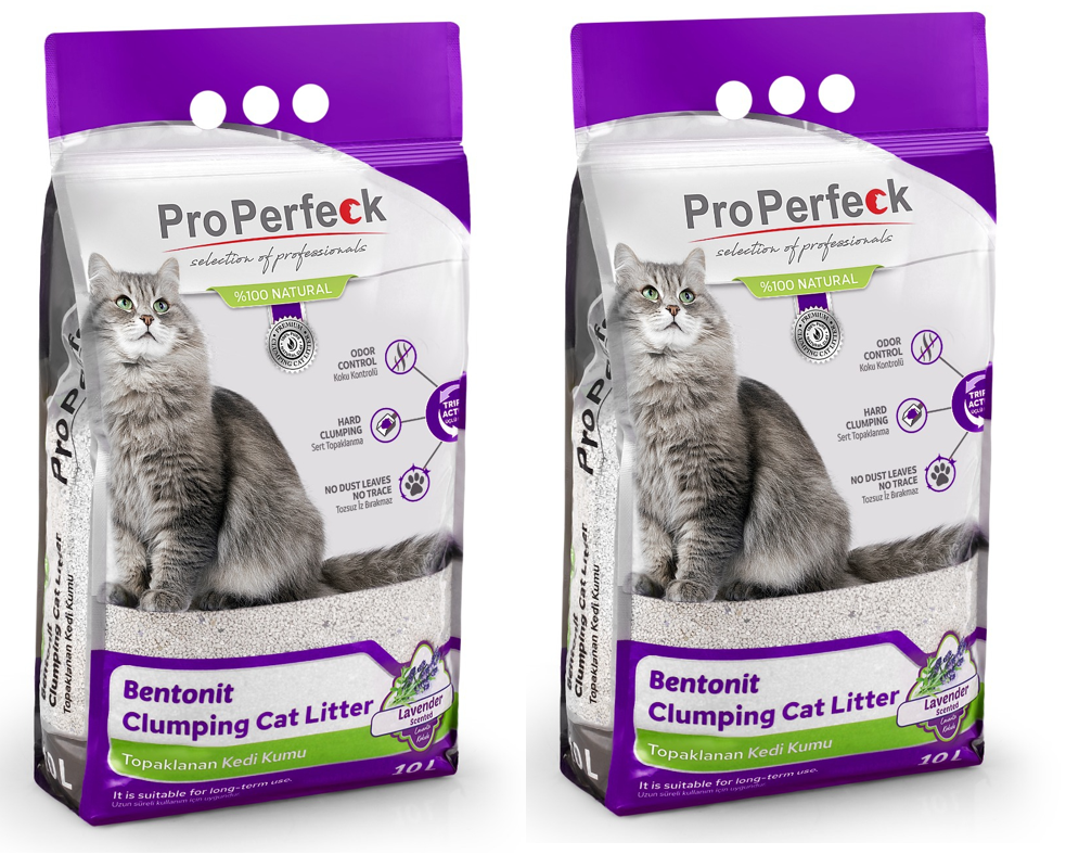 Pro Perfeck Lavanta Kokulu Bentonit Kedi Kumu 10 Lt X 2 Adet