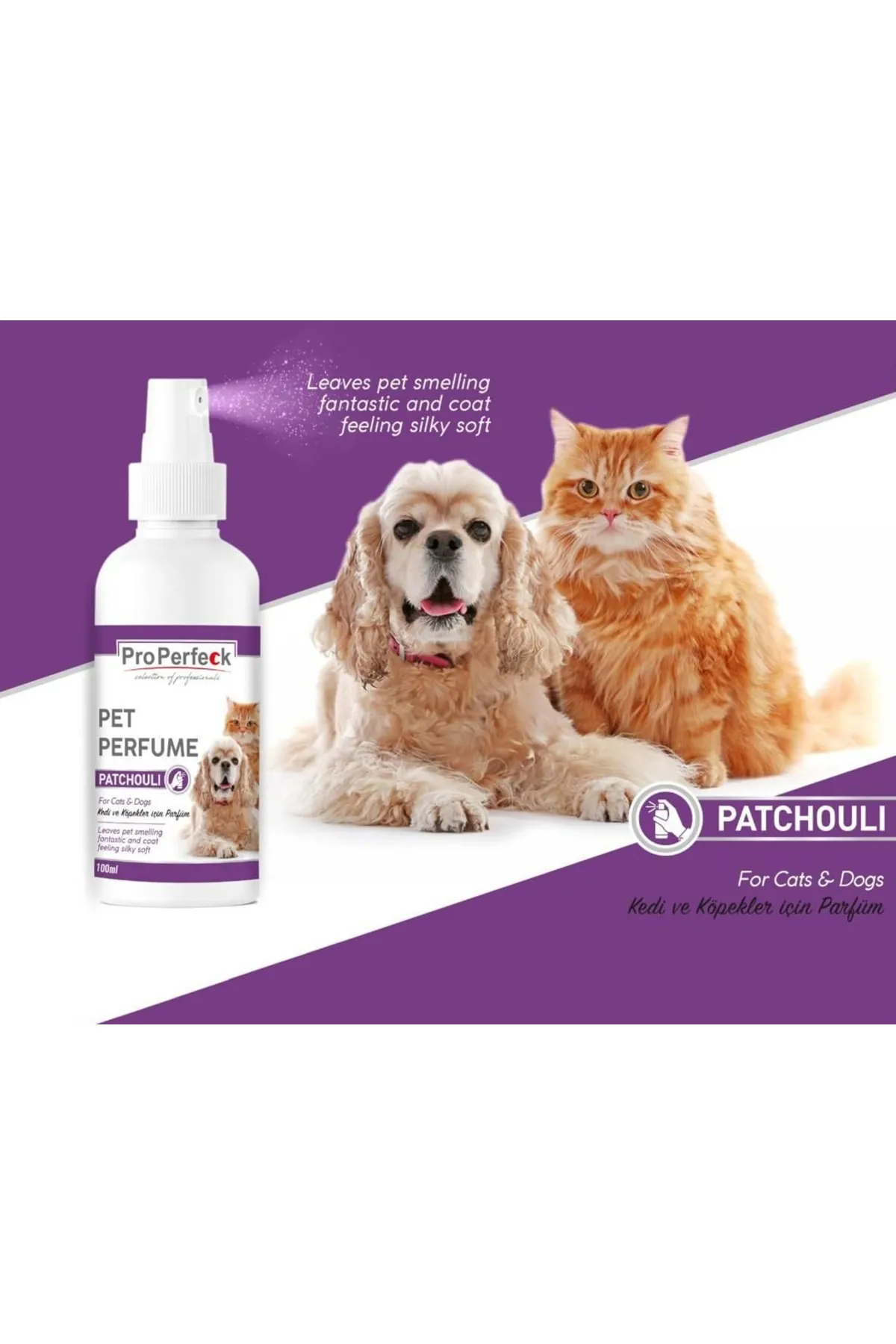 Pro Perfeck Patchoulı Kedi Ve Köpek Tüy Bakım Spreyi Parfümü 100 Ml