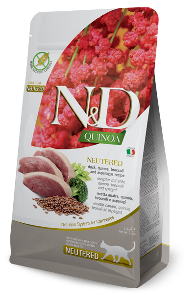 N&D Quinoa Ördek Etli Kinoalı Brokolili Kısırlaştırılmış Kedi Maması 1,5kg