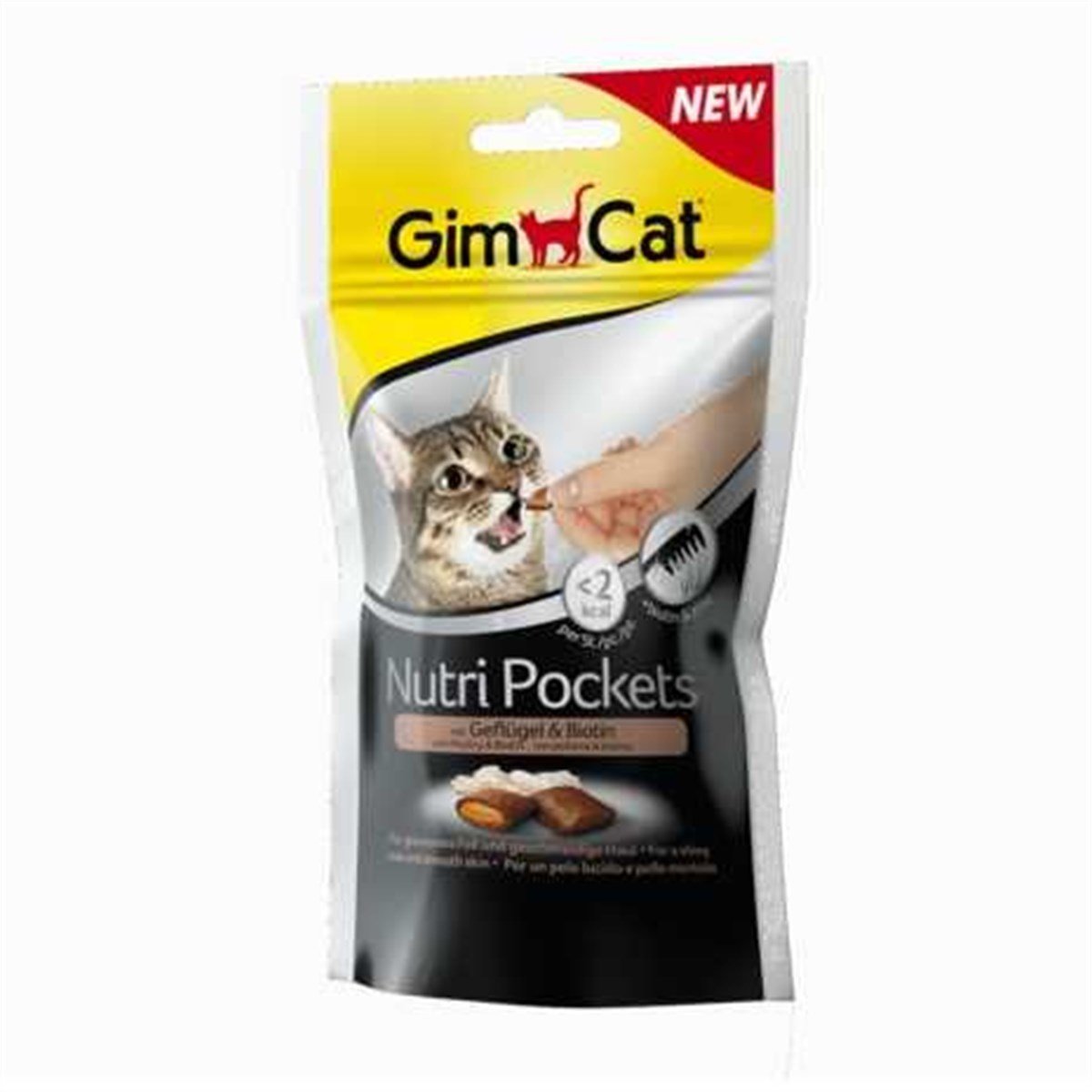 Gimcat Nutripockets Kedi Ödülü Tavuk Biotin 60Gr