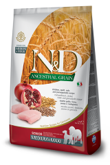 N&D Ancestral Grain Tavuk, Kılçıksız Buğday, Yulaf & Nar Senior Medium & Maxi Köpek Maması 2,5 Kg