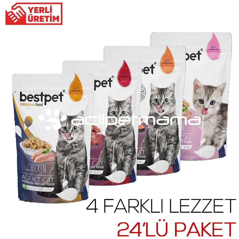 BestPet Adult Jelly Pouch Kedi Maması 85 Gr 24 Adet