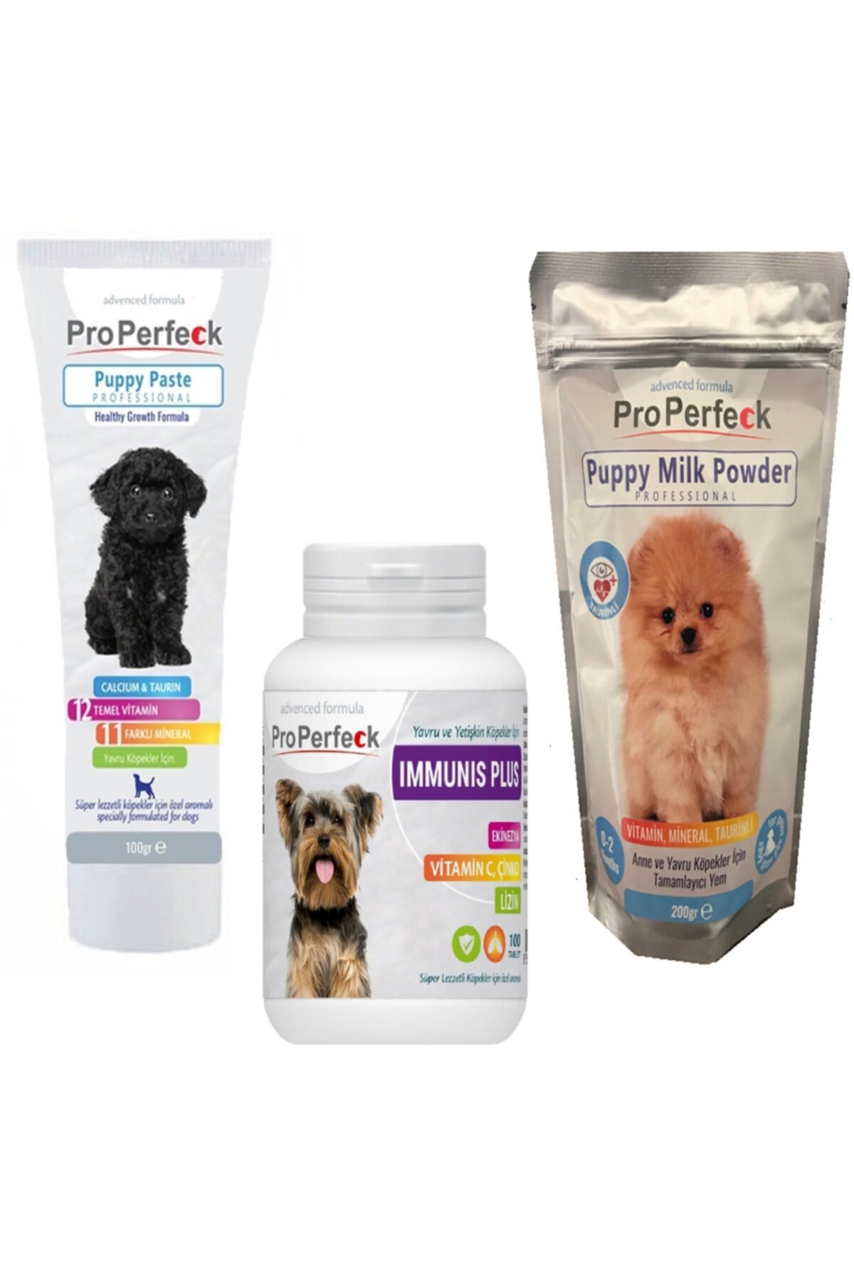 Puppy Paste Vitamin 100 gr + Puppy Milk Süt Tozu 200 gr + Immunıs 100 Tablet