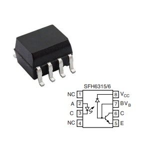 SFH6316 High Speed Optocoupler, 1 MBd, Transistor Output