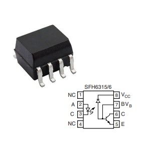 SFH6316T High Speed Optocoupler, 1 MBd, Transistor Output