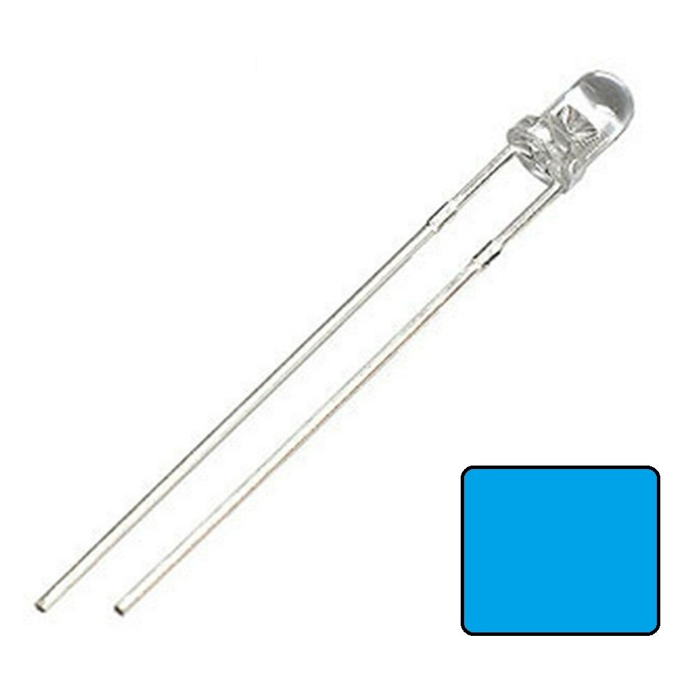 3mm Şeffaf Mavi Led