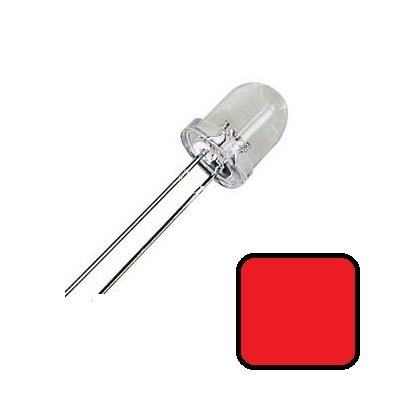 8mm Şeffaf Kırmızı Led