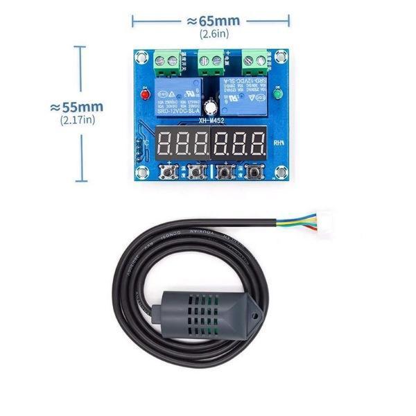 XH-M452 DC 12V 10A dijital LED Çift Çıkış Sıcaklık ve Nem Kontrol Modülü