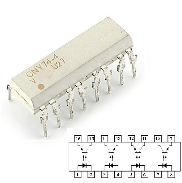 CNY74-4 Multichannel Optocoupler with Phototransistor Output