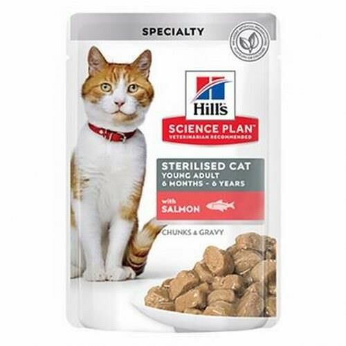 Hills Kısırlaştırılmış Somonlu Kedi Pouch Konservesi 85 Gr