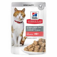 Hills Kısırlaştırılmış Somonlu Kedi Pouch Konservesi 85 Gr