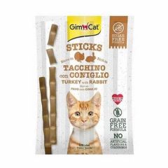 Gimcat Sticks Hindili Tavşanlı Tahılsız Kedi Ödül Çubukları 20 Gr
