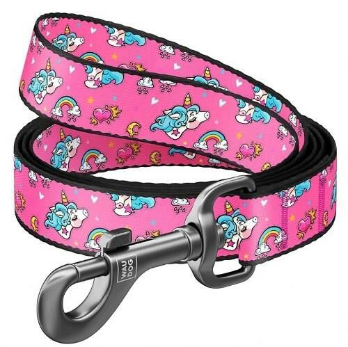 Waudog Collar Köpek Gezdirme Tasması Unicorn Desenli 20mm 122 cm