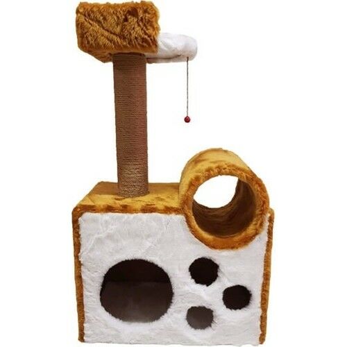 Cat Hause S11 Tünelli Yataklı Kedi Tırmalama Kahve 90 cm