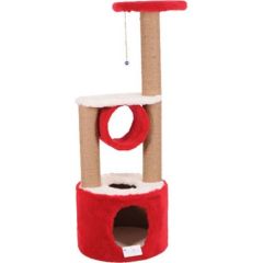 Cat Hause S05 Yuvalı Katlı Kedi Tırmalama Kırmızı 112 cm