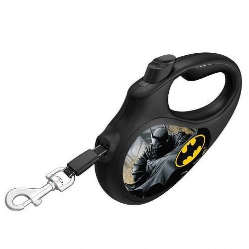 Waudog Collar Geri Çekilebilir Köpek Gezdirme Tasması Siyah Batman desenli XS 12 KG kadar, 3 mt siyah