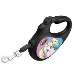 Waudog Collar Geri Çekilebilir Köpek Gezdirme Tasması Harley Quinn desenli XS 12 KG kadar, 3 mt siyah
