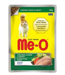 Me-O Tavuklu Soslu Pouch Yetişkin Kedi Yaş Maması 80 G