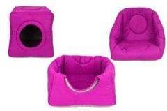 PET PRETTY ÜÇ FONKSİYONLU KUMAŞ YUVA MOR 42x42x40 cm