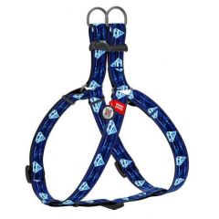 Waudog Collar QR Pasaportlu Köpek Göğüs Tasması Superman1 Desenli, W 15 mm, L 40-55 cm