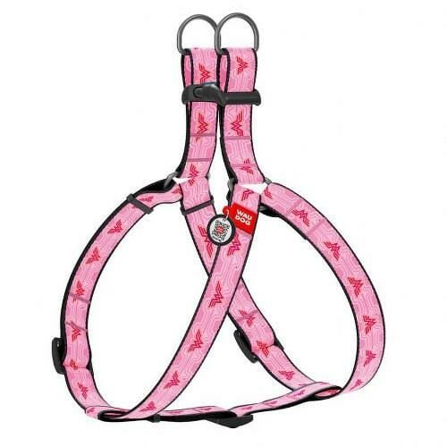 Waudog Collar QR Pasaportlu Köpek Göğüs Tasması Wonder Woman1 Desenli, W 15 mm, L 40-55 cm
